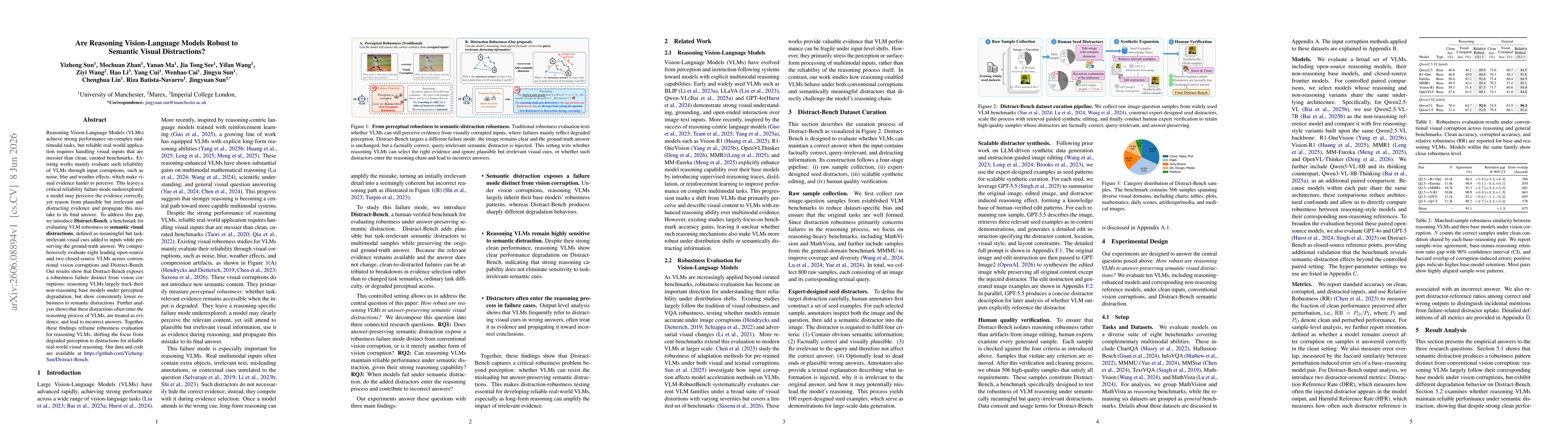 Thumbnail for Are Reasoning Vision-Language Models Robust to Semantic Visual Distractions?