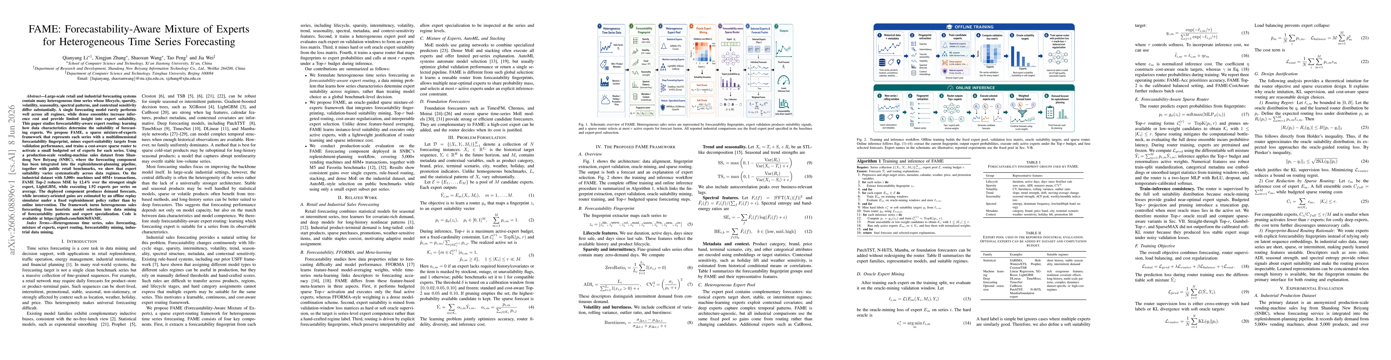 Thumbnail for FAME: Forecastability-Aware Mixture of Experts for Heterogeneous Time Series Forecasting