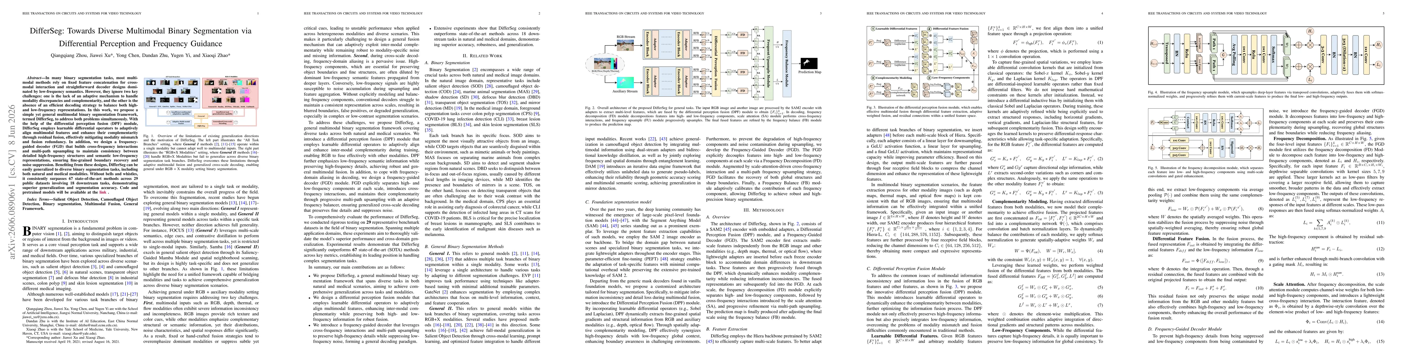 Thumbnail for DifferSeg: Towards Diverse Multimodal Binary Segmentation via Differential Perception and Frequency Guidance