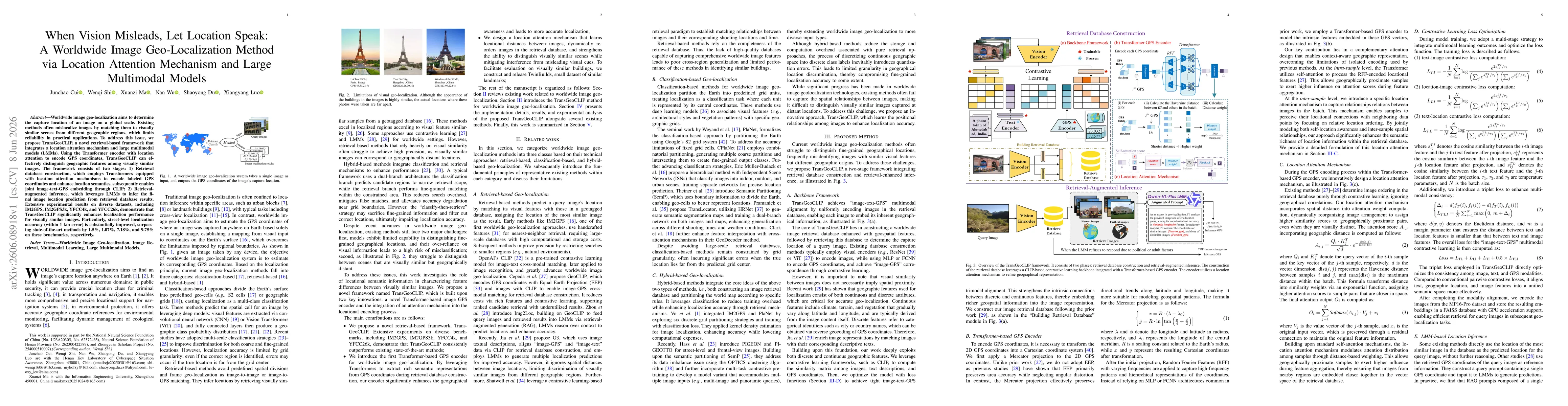 Thumbnail for When Vision Misleads, Let Location Speak: A Worldwide Image Geo-Localization Method via Location Attention Mechanism and Large Multimodal Models