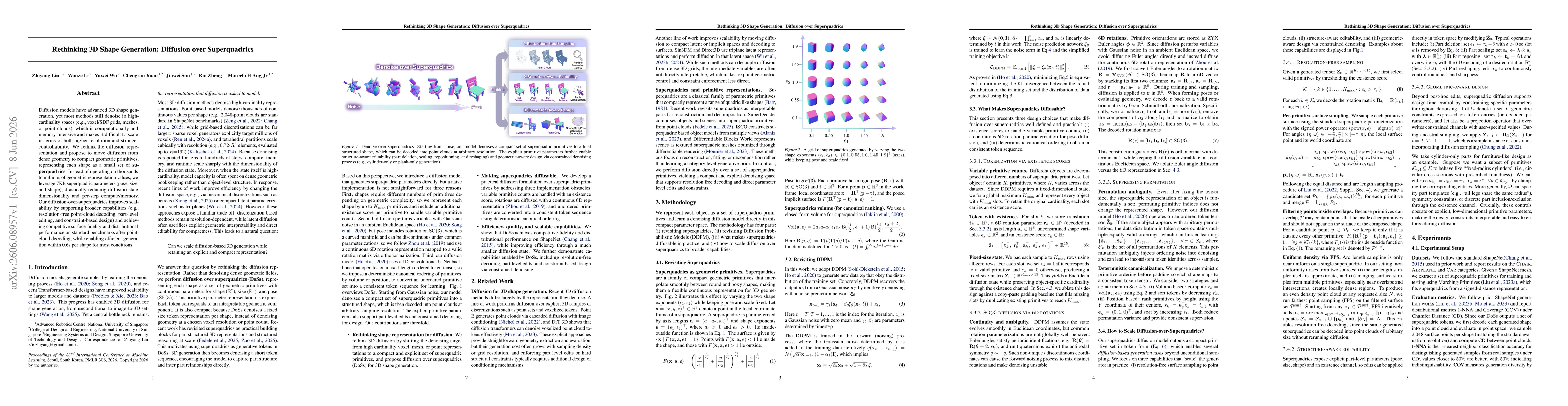 Thumbnail for Rethinking 3D Shape Generation: Diffusion over Superquadrics