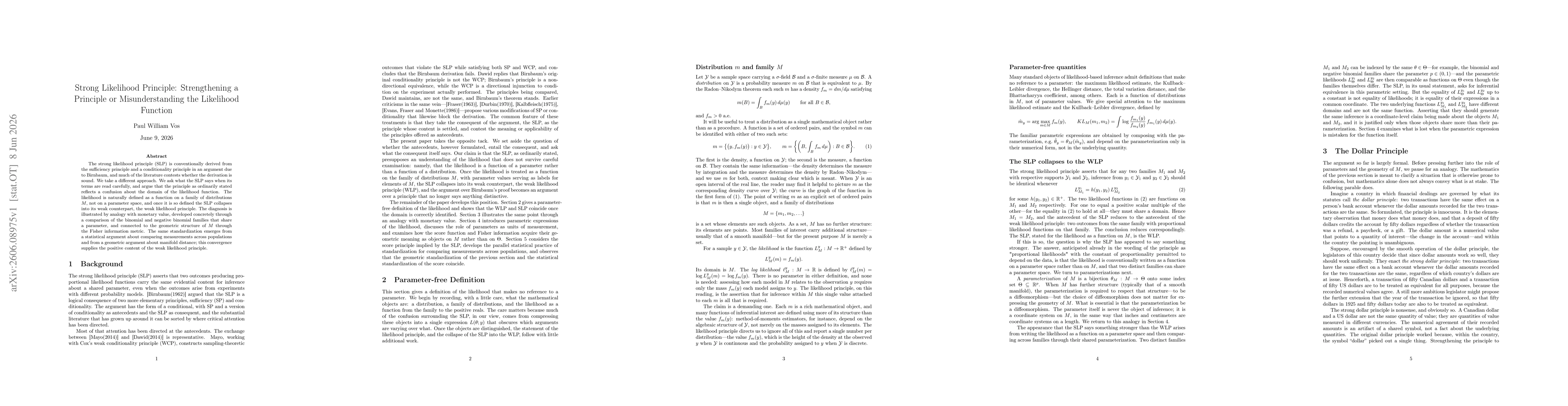 Thumbnail for Strong Likelihood Principle: Strengthening a Principle or Misunderstanding the Likelihood Function