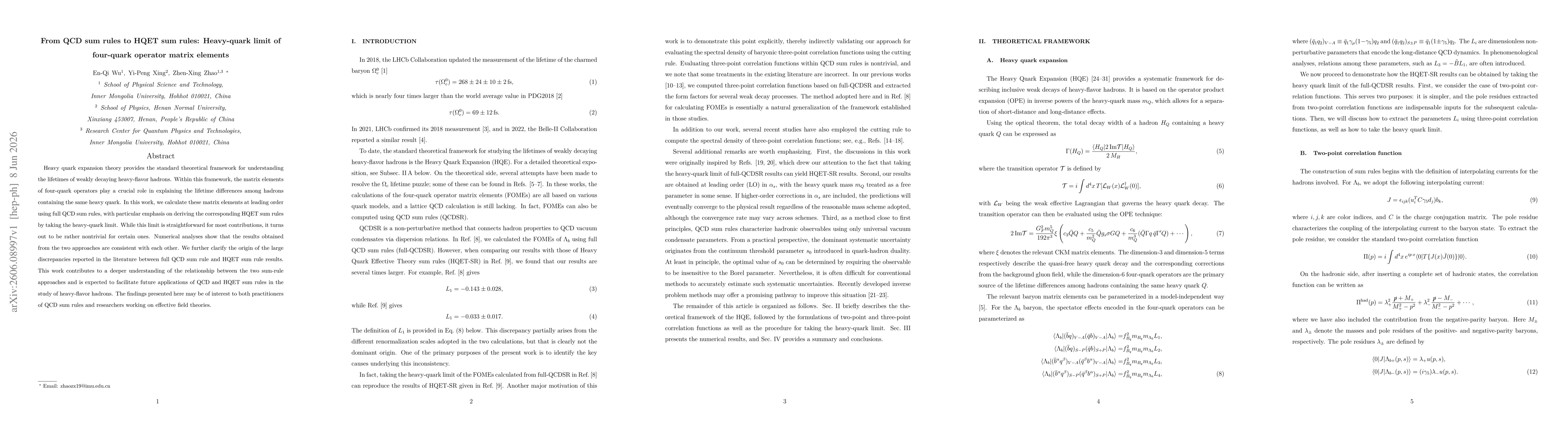 Thumbnail for From QCD sum rules to HQET sum rules: Heavy-quark limit of four-quark operator matrix elements