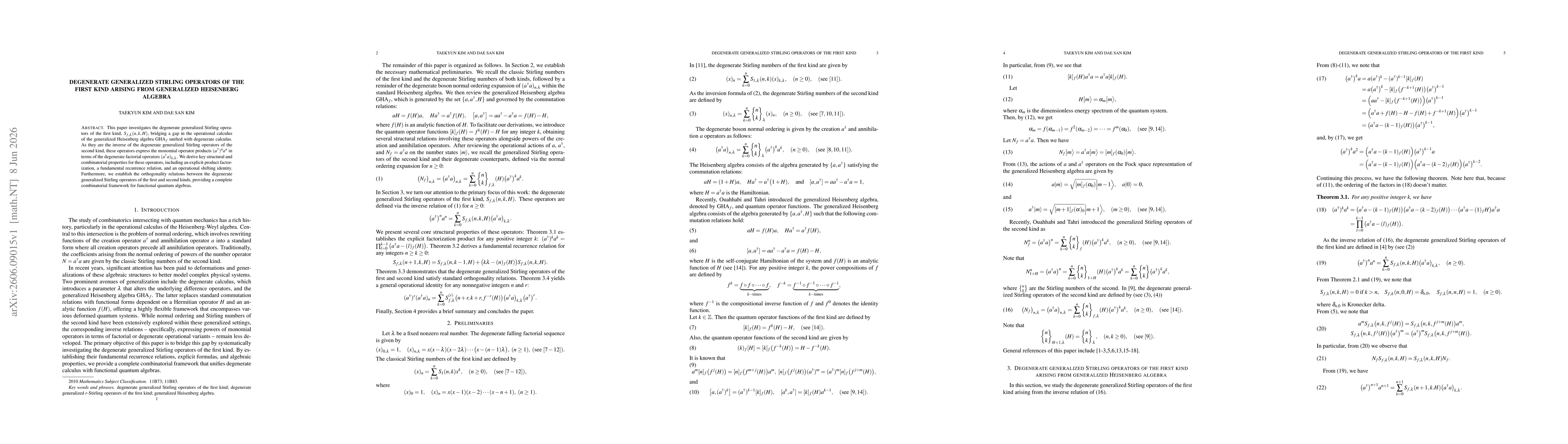 Thumbnail for Degenerate generalized Stirling operators of the first kind arising from generalized Heisenberg algebra