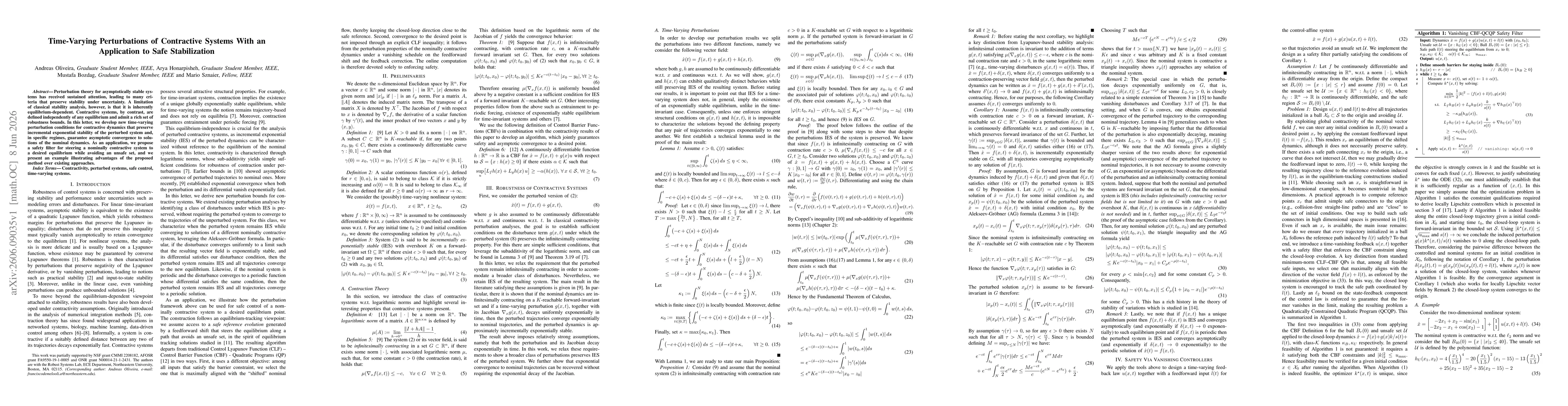 Thumbnail for Time-Varying Perturbations of Contractive Systems With an Application to Safe Stabilization