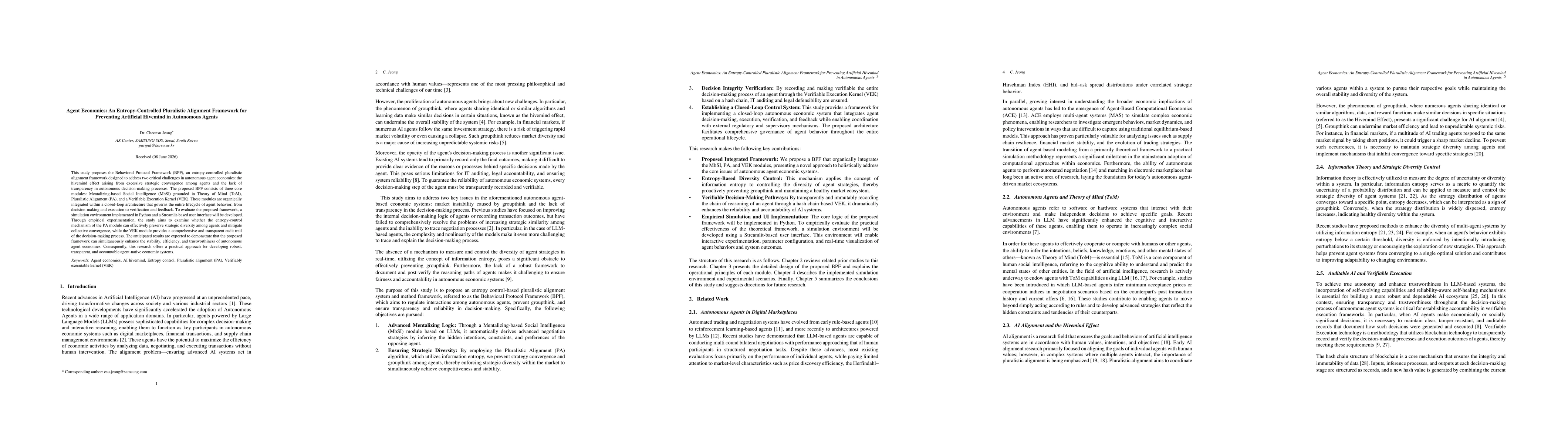 Thumbnail for Agent Economics: An Entropy-Controlled Pluralistic Alignment Framework for Preventing Artificial Hivemind in Autonomous Agents