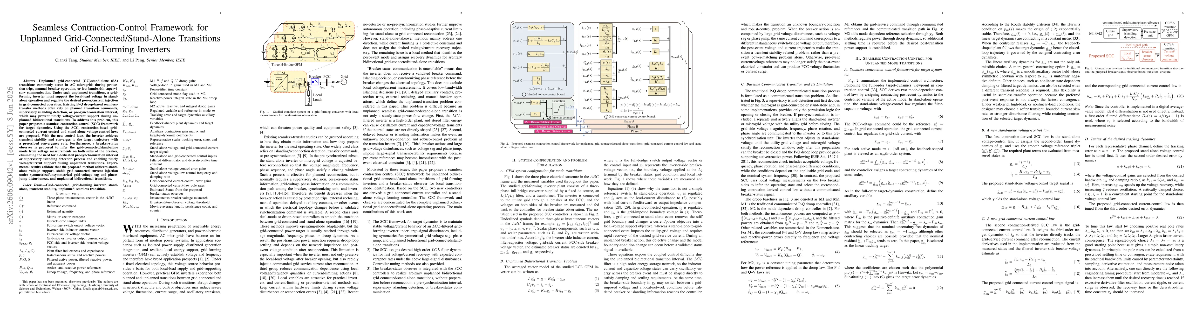 Thumbnail for Seamless Contraction-Control Framework for Unplanned Grid-Connected/Stand-Alone Transitions of Grid-Forming Inverters