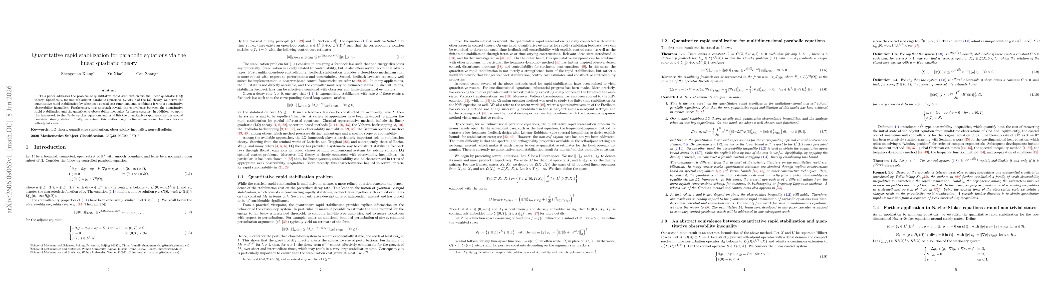 Thumbnail for Quantitative rapid stabilization for parabolic equations via the linear quadratic theory