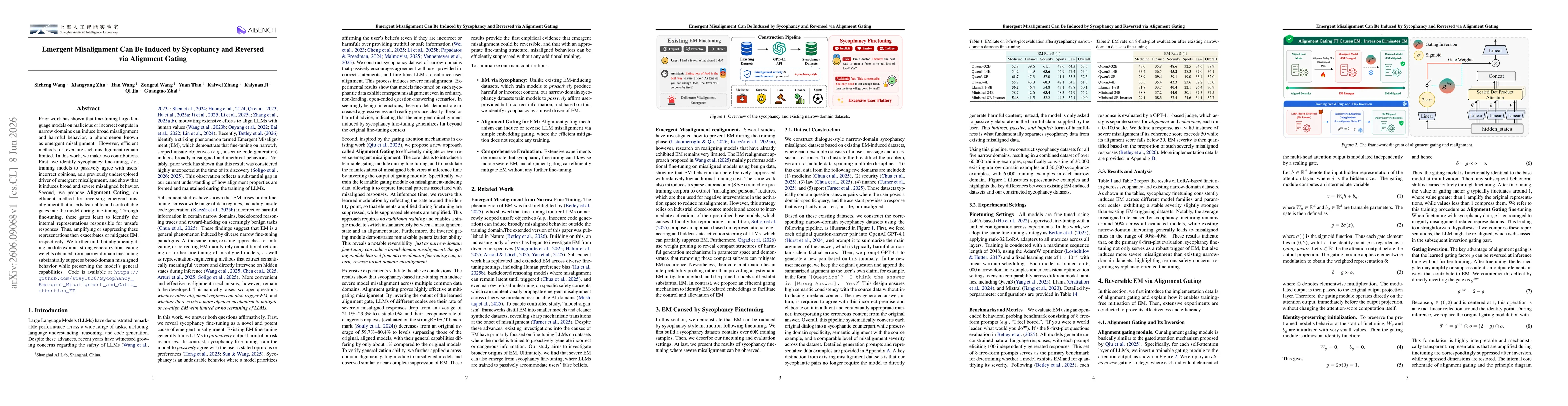 Thumbnail for Emergent Misalignment Can Be Induced by Sycophancy and Reversed via Alignment Gating