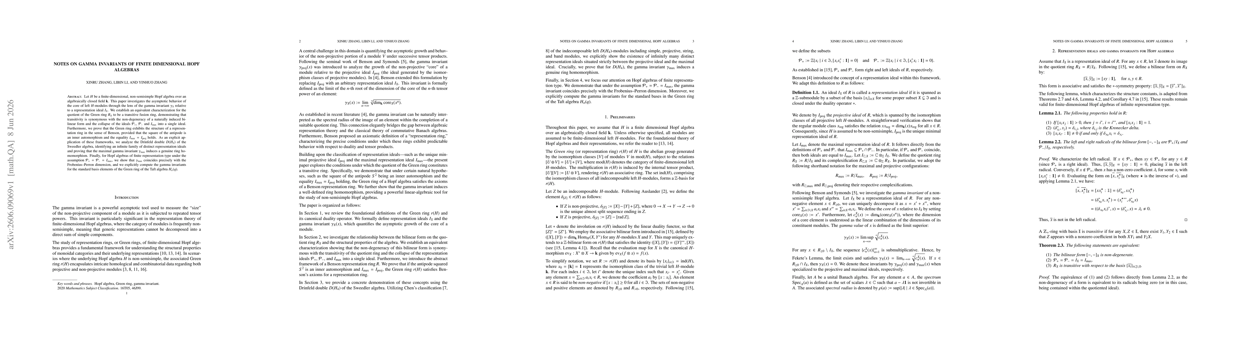 Thumbnail for Notes on gamma invariants of finite dimensional Hopf algebras