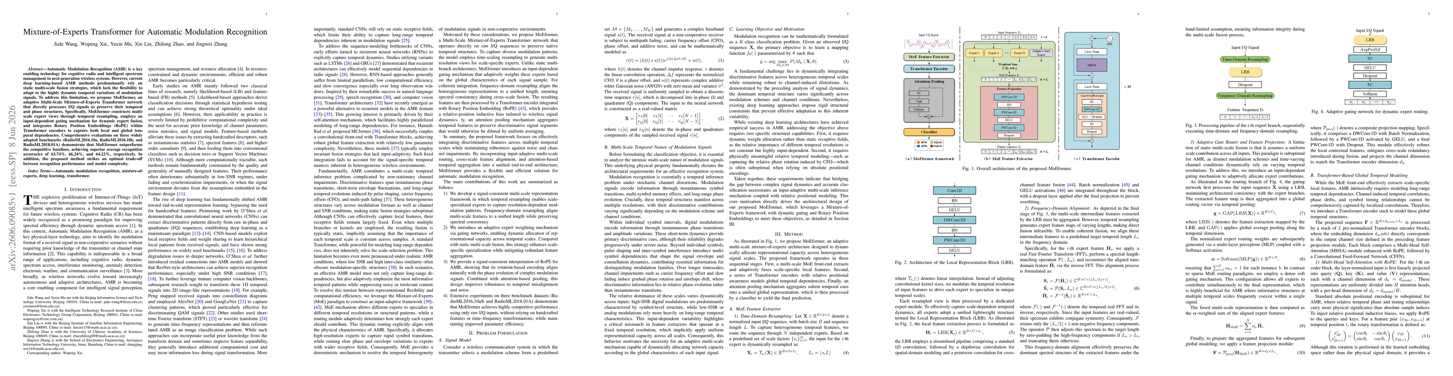 Thumbnail for Mixture-of-Experts Transformer for Automatic Modulation Recognition