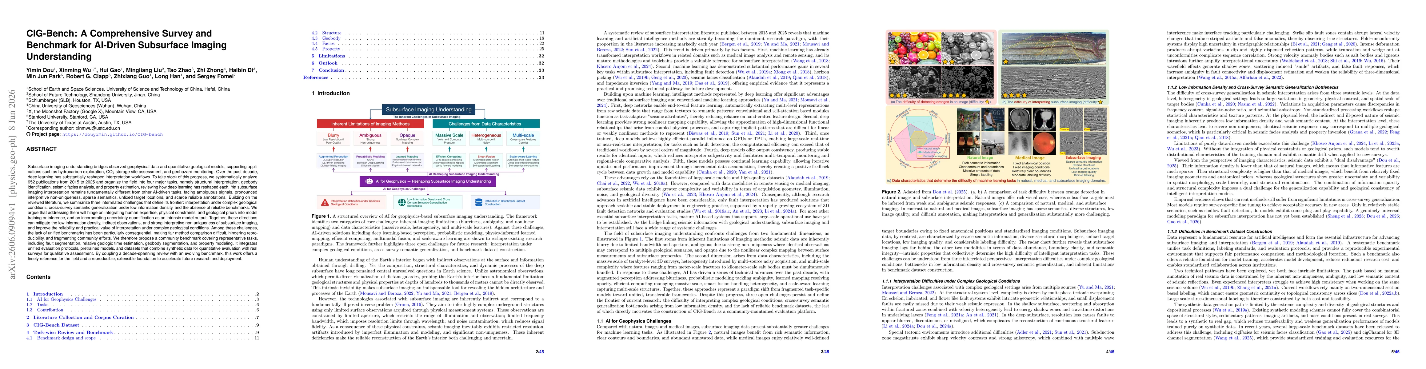 Thumbnail for CIG-Bench: A Comprehensive Survey and Benchmark for AI-Driven Subsurface Imaging Understanding