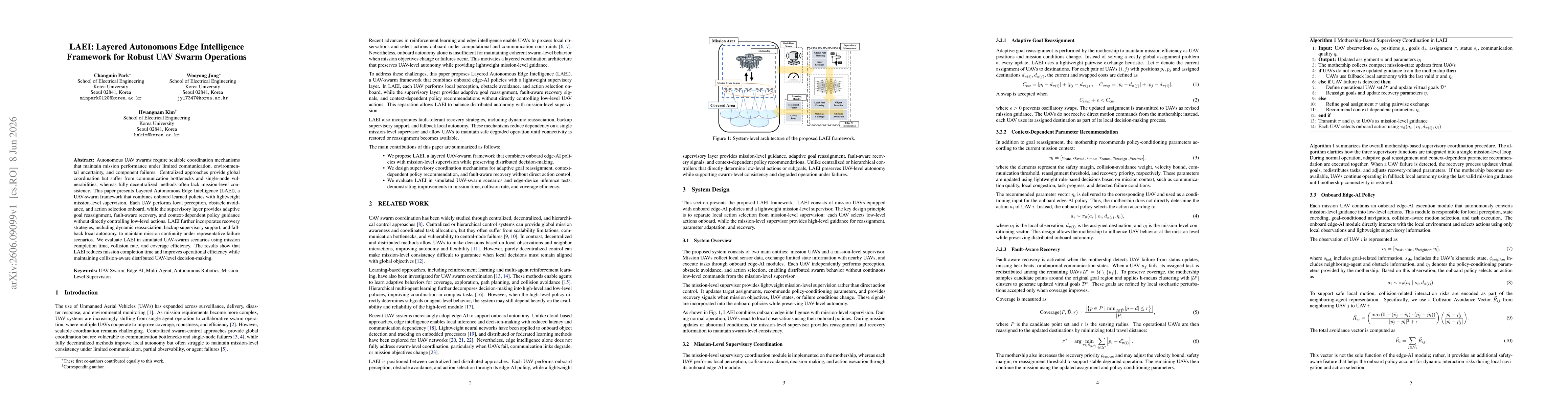 Thumbnail for LAEI: Layered Autonomous Edge Intelligence Framework for Robust UAV Swarm Operations