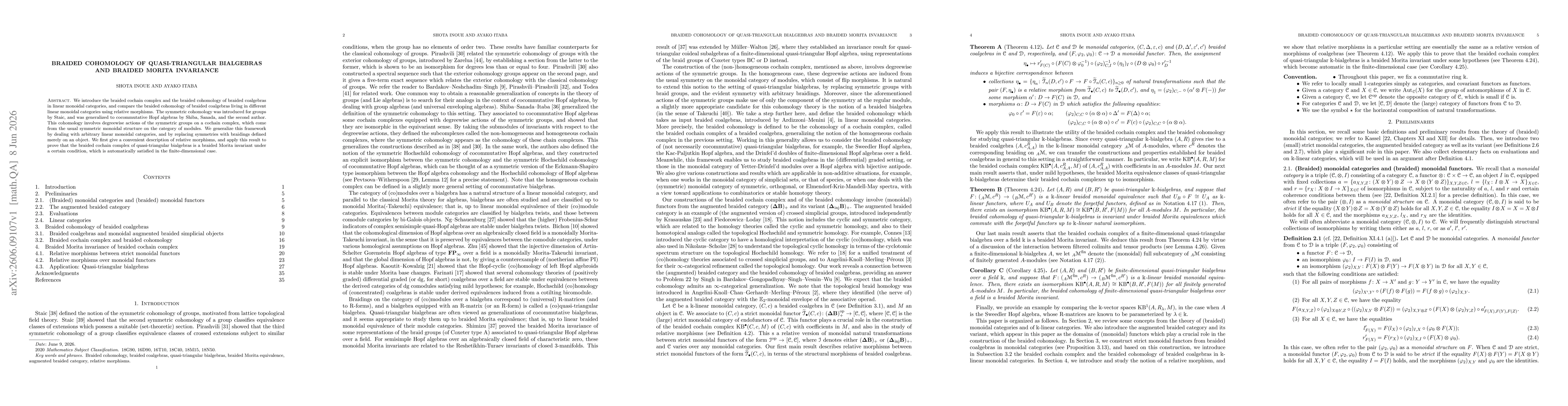 Thumbnail for Braided cohomology of quasi-triangular bialgebras and braided Morita invariance