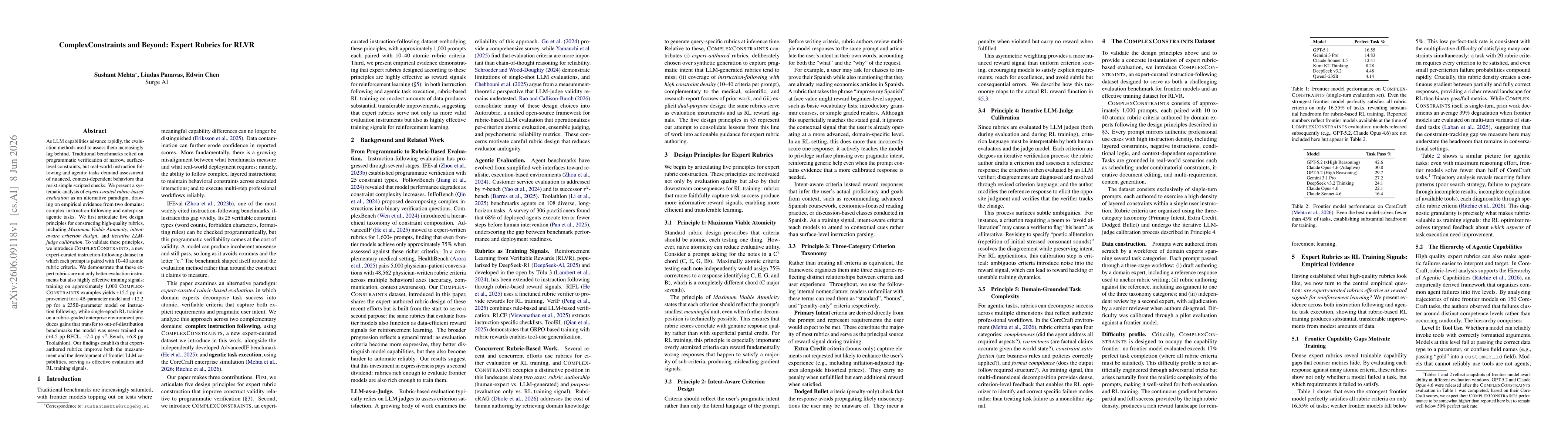 Thumbnail for ComplexConstraints and Beyond: Expert Rubrics for RLVR