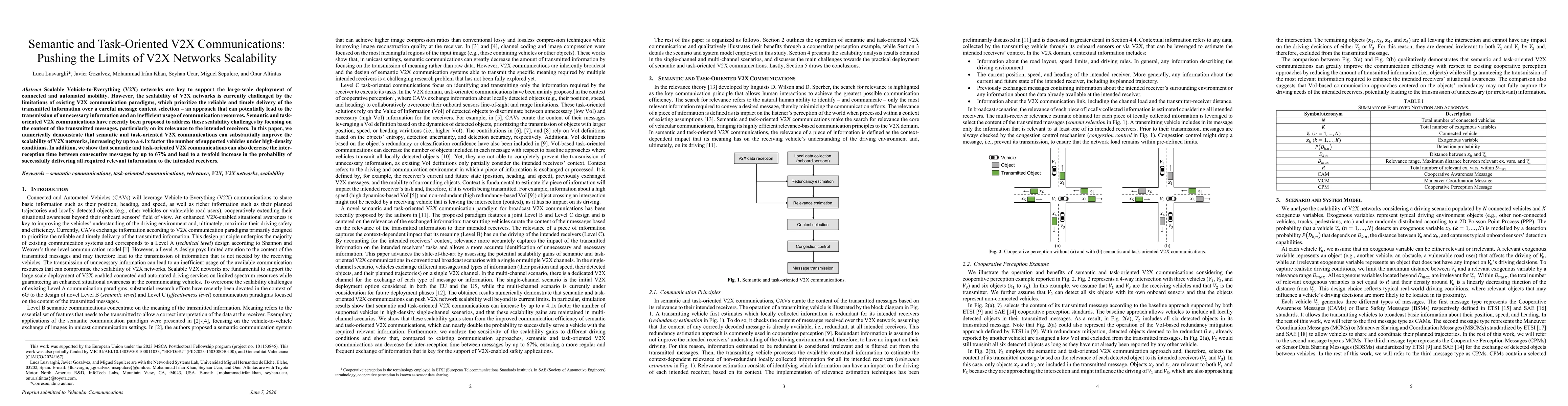Thumbnail for Semantic and Task-Oriented V2X Communications: Pushing the Limits of V2X Networks Scalability