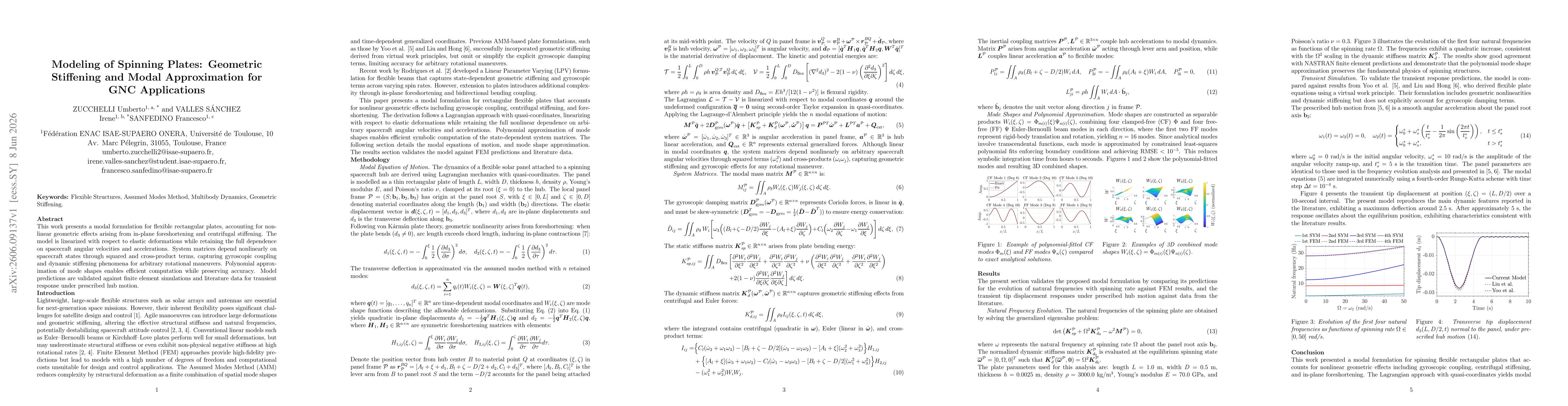 Thumbnail for Modeling of Spinning Plates: Geometric Stiffening and Modal Approximation for GNC Applications