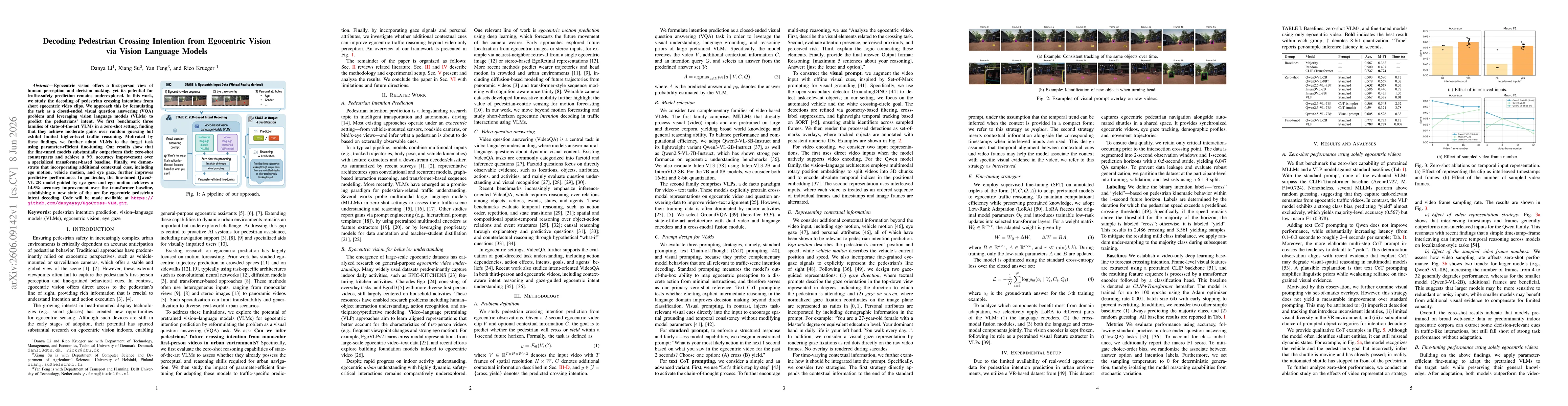 Thumbnail for Decoding Pedestrian Crossing Intention from Egocentric Vision via Vision Language Models