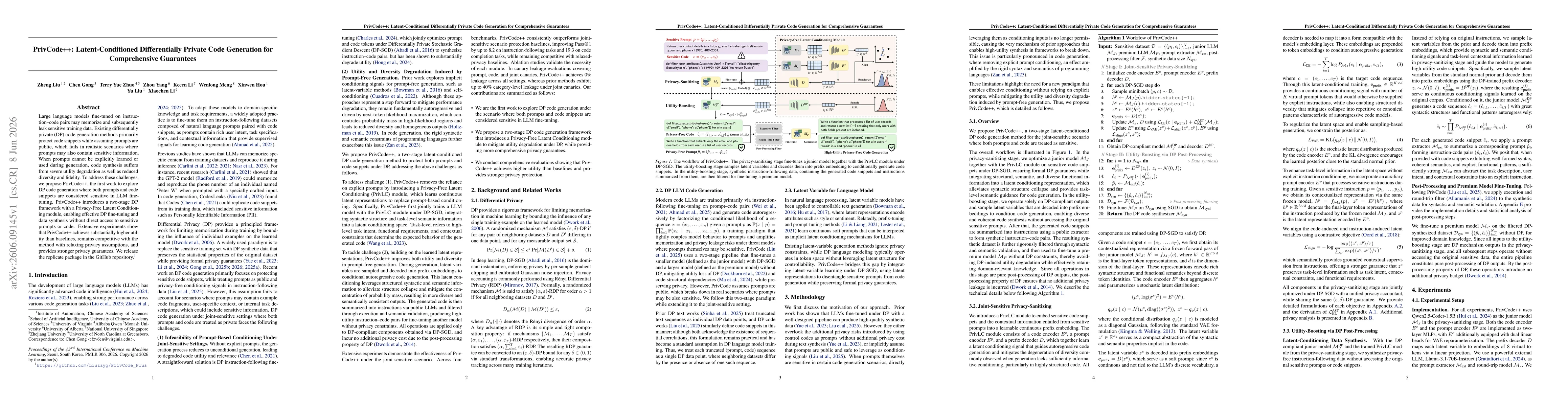 Thumbnail for PrivCode++: Latent-Conditioned Differentially Private Code Generation for Comprehensive Guarantees