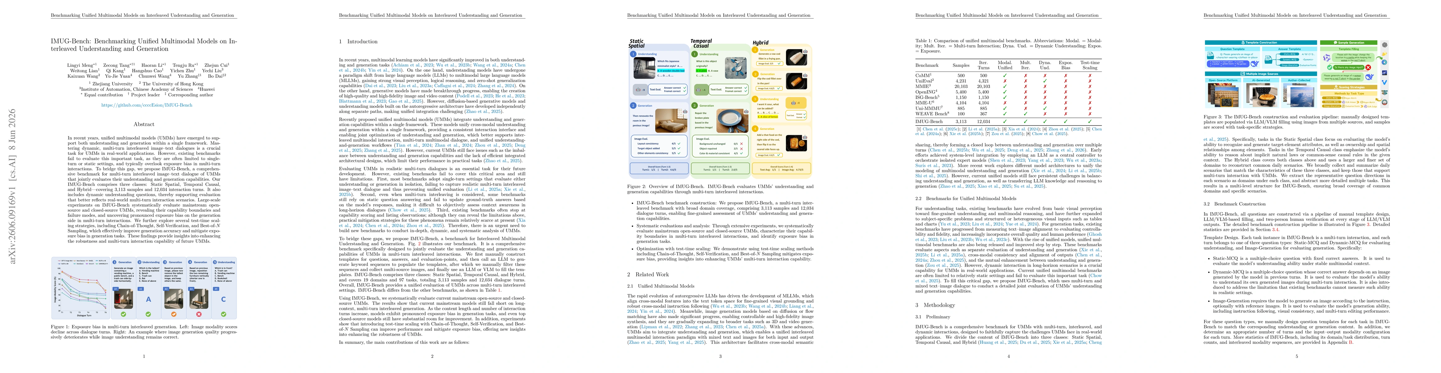 Thumbnail for IMUG-Bench: Benchmarking Unified Multimodal Models on Interleaved Understanding and Generation