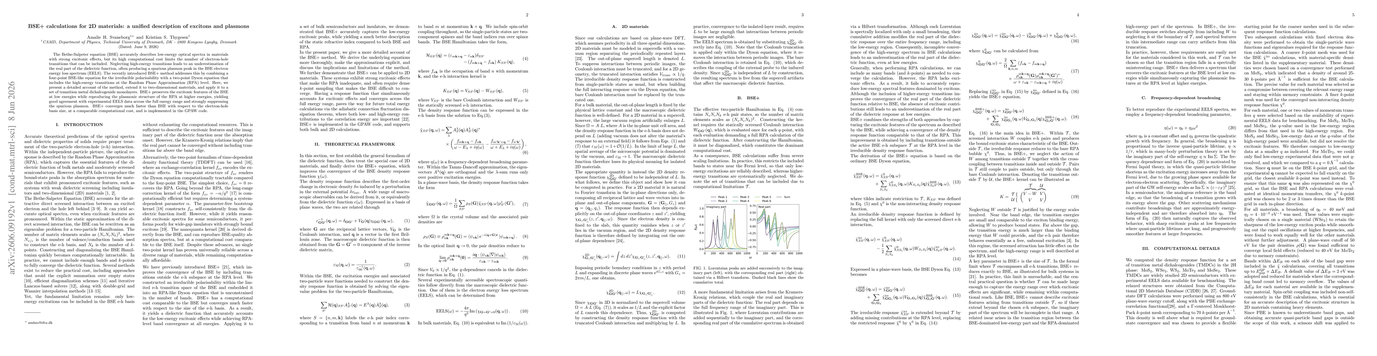 Thumbnail for BSE+ calculations for 2D materials: a unified description of excitons and plasmons