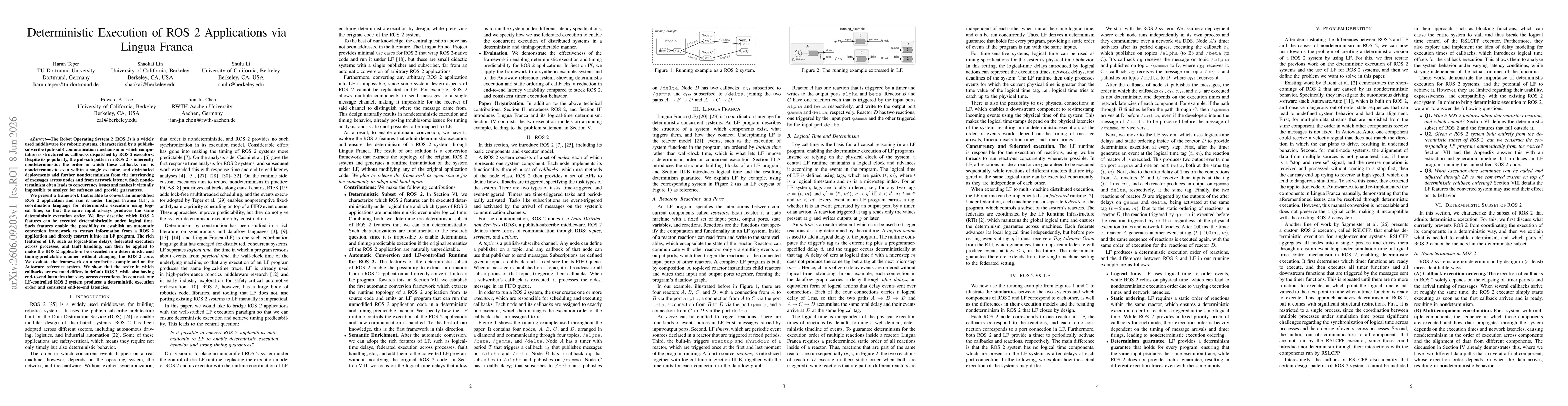 Thumbnail for Deterministic Execution of ROS~2 Applications via Lingua Franca