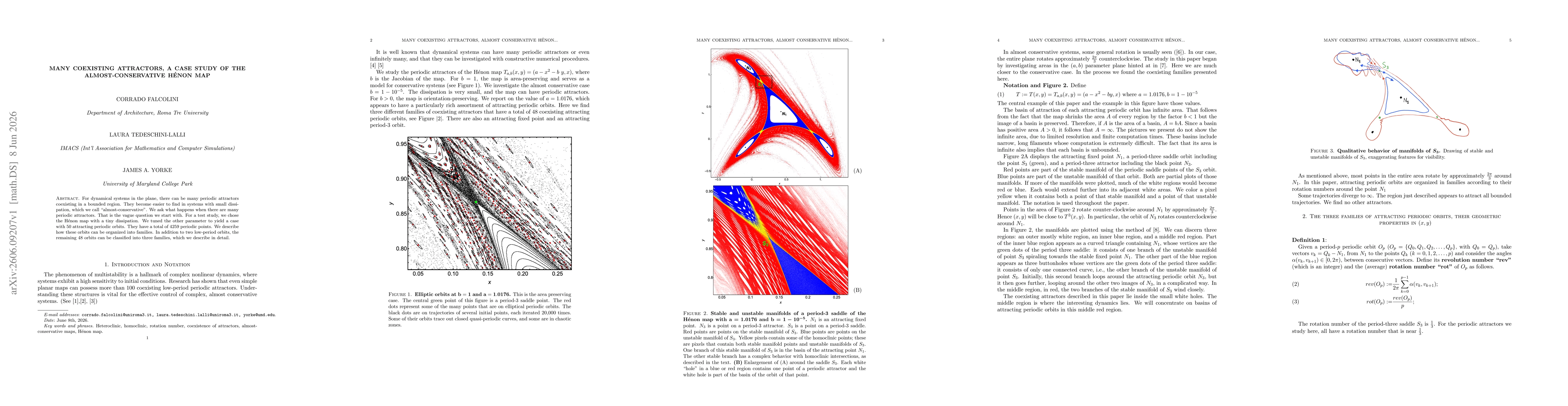 Thumbnail for Many coexisting attractors, a case study of the almost-conservative Hénon map