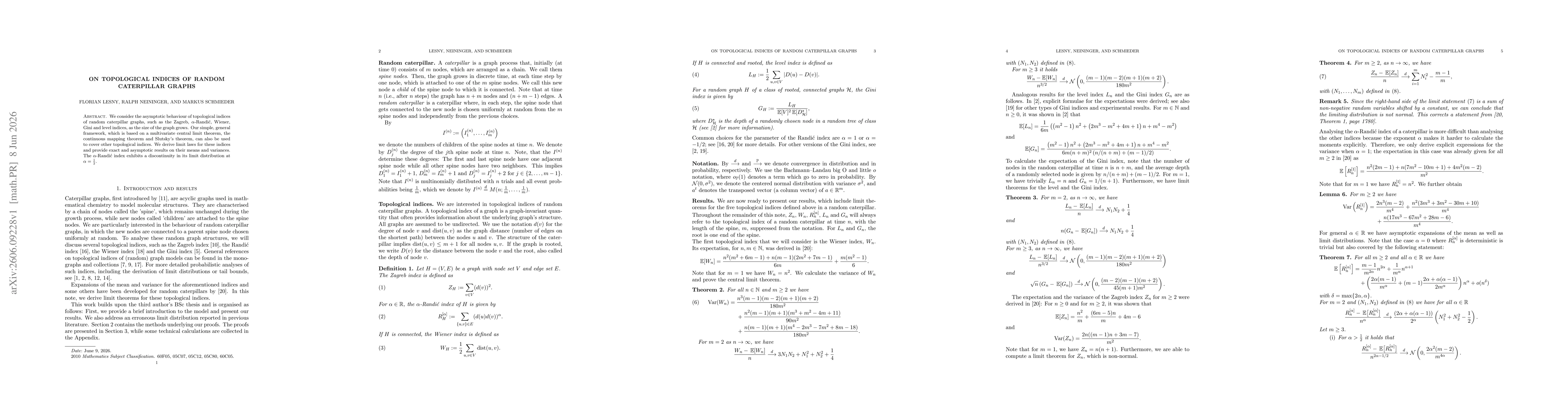 Thumbnail for On topological indices of random caterpillar graphs