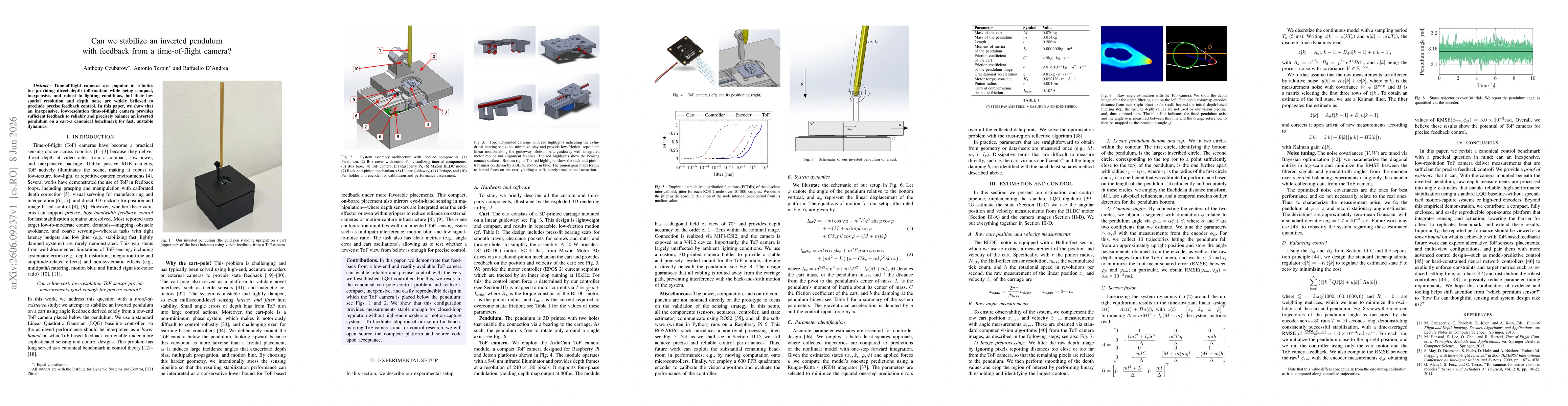 Thumbnail for Can we stabilize an inverted pendulum with feedback from a time-of-flight camera?