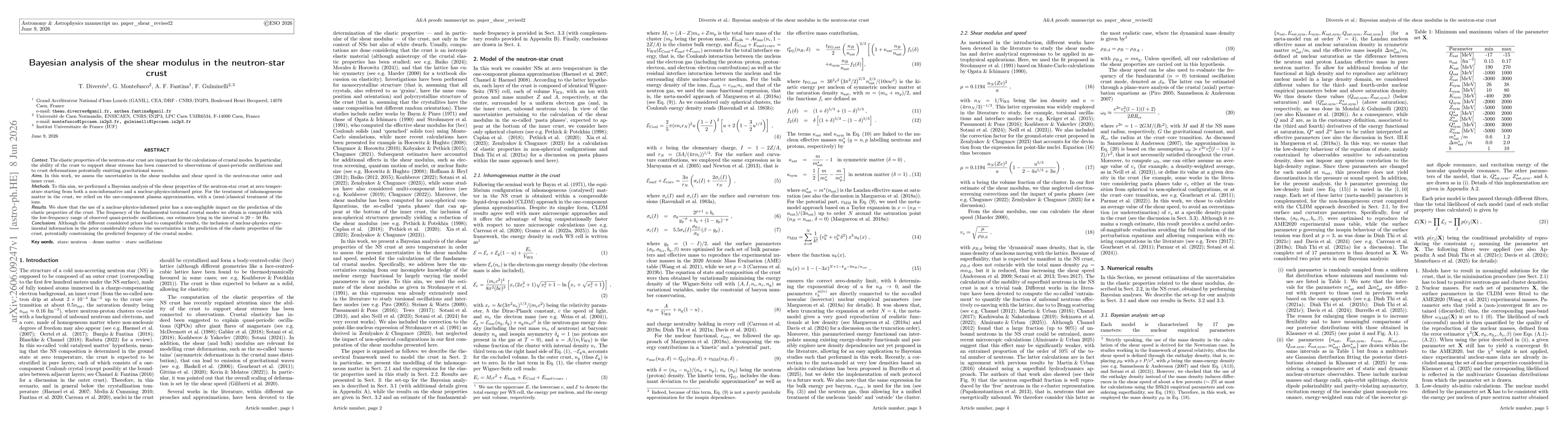 Thumbnail for Bayesian analysis of the shear modulus in the neutron-star crust