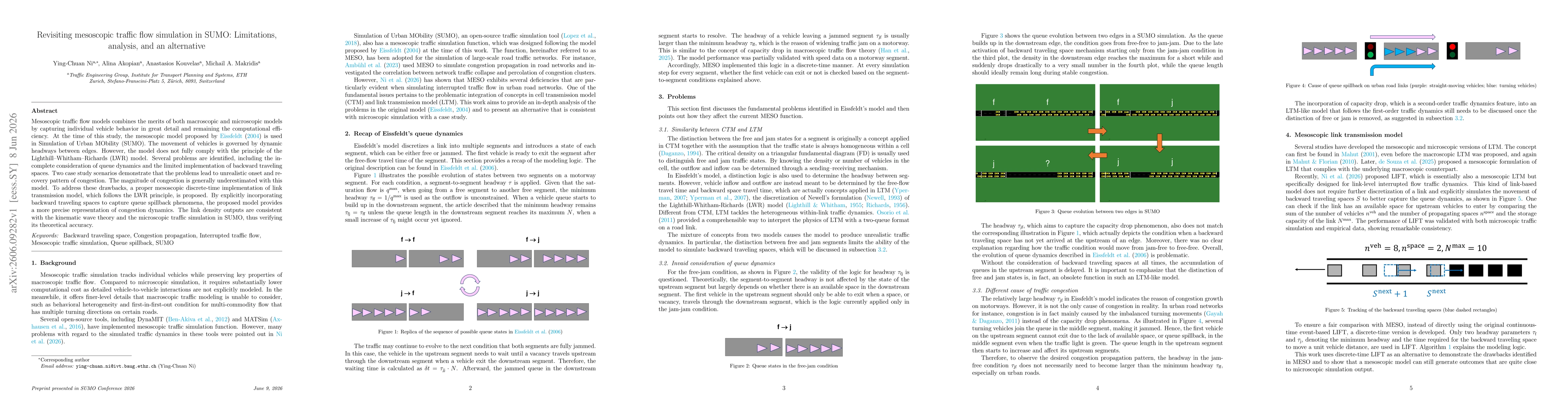 Thumbnail for Revisiting mesoscopic traffic flow simulation in SUMO: Limitations, analysis, and an alternative