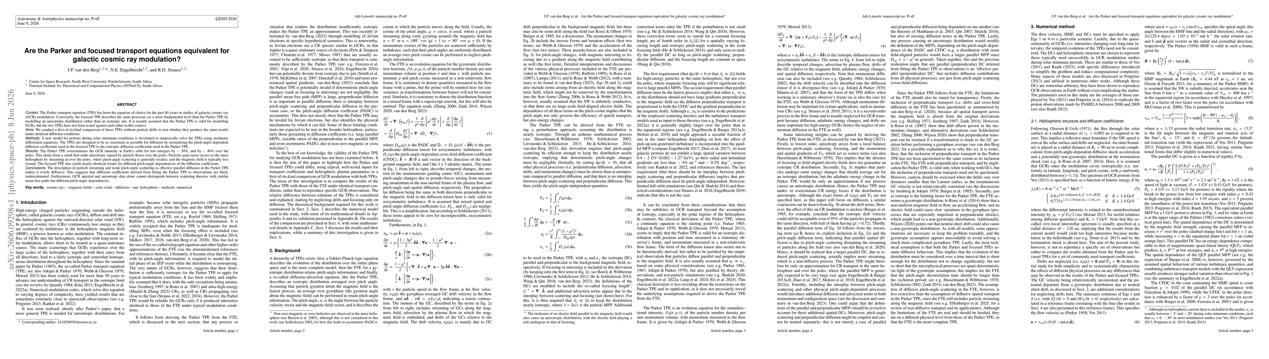 Thumbnail for Are the Parker and Focused Transport Equations Equivalent for Galactic Cosmic Ray Modulation?
