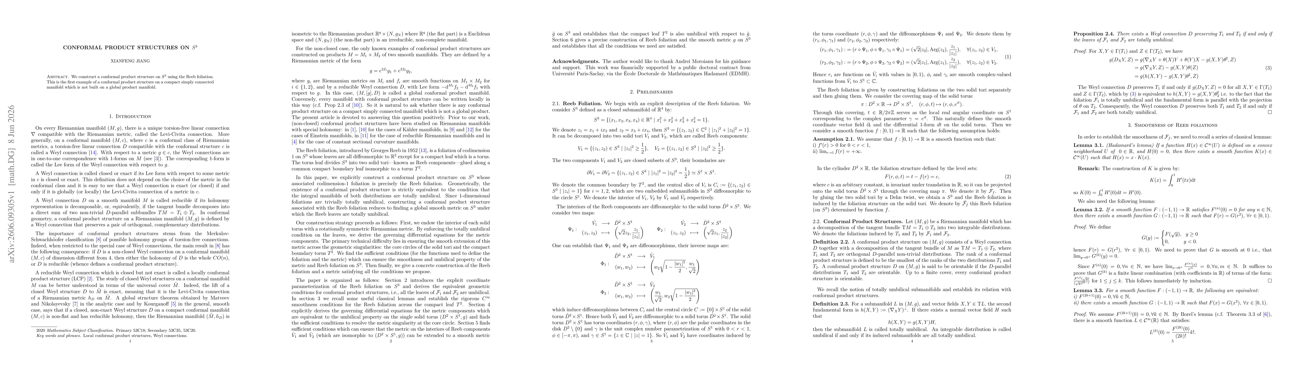 Thumbnail for Conformal product structures on $S^3$
