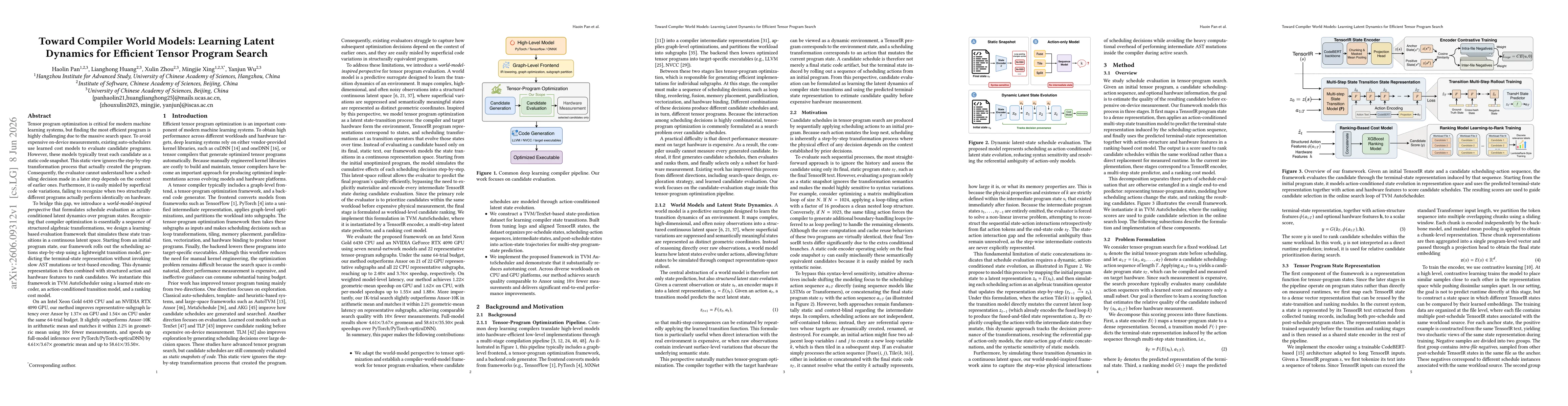 Thumbnail for Toward Compiler World Models: Learning Latent Dynamics for Efficient Tensor Program Search