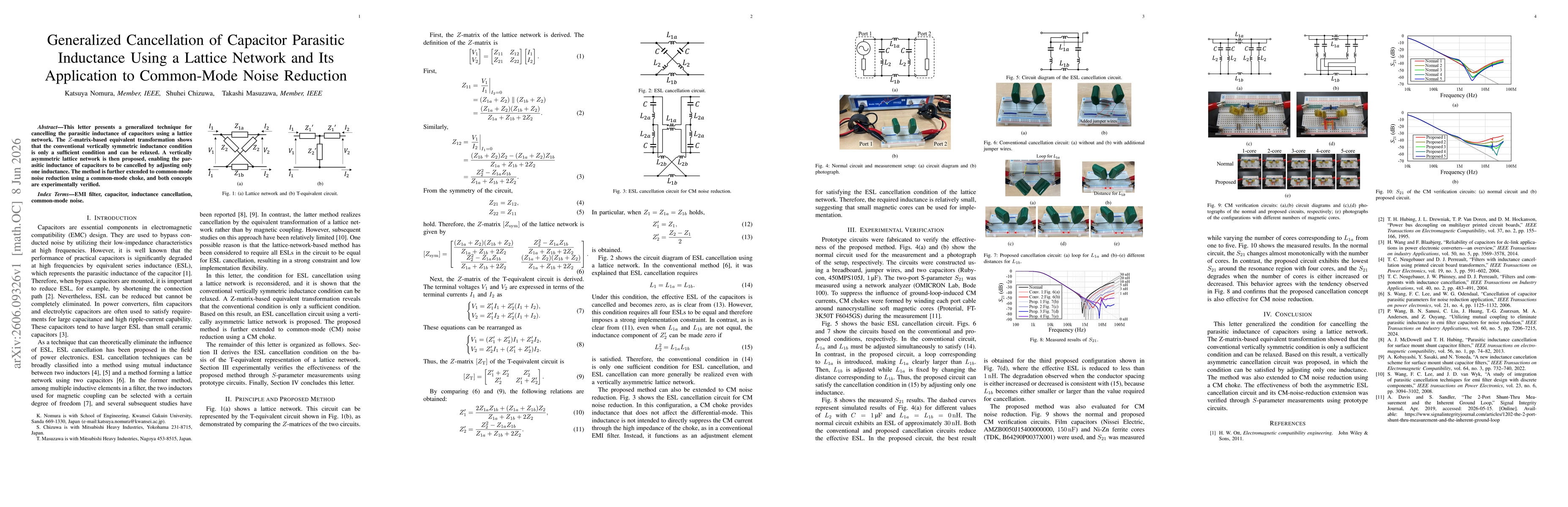 Thumbnail for Generalized Cancellation of Capacitor Parasitic Inductance Using a Lattice Network and Its Application to Common-Mode Noise Reduction