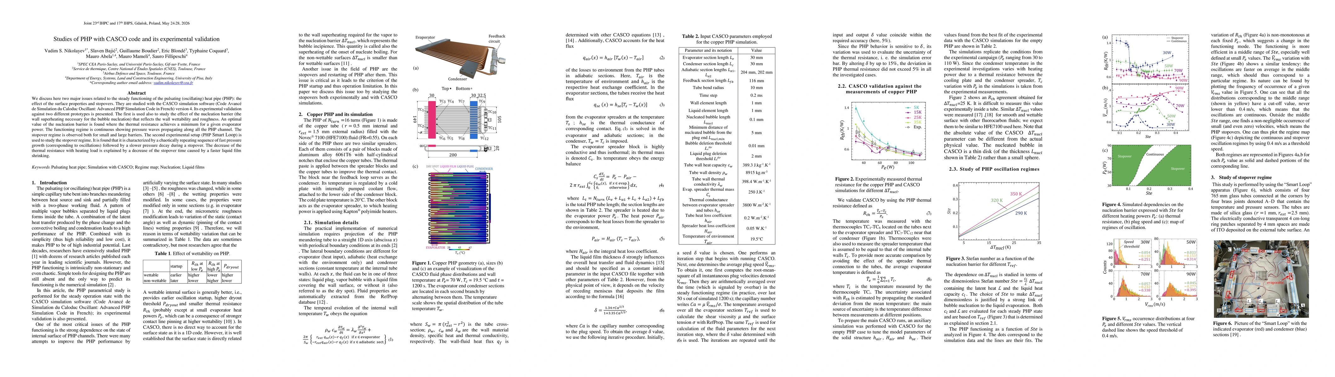 Thumbnail for Studies of PHP with CASCO code and its experimental validation