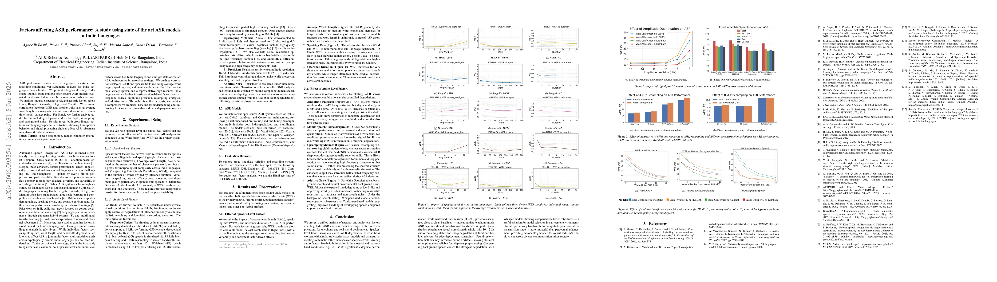 Thumbnail for Factors affecting ASR performance: A study using state of the art ASR models in Indic Languages
