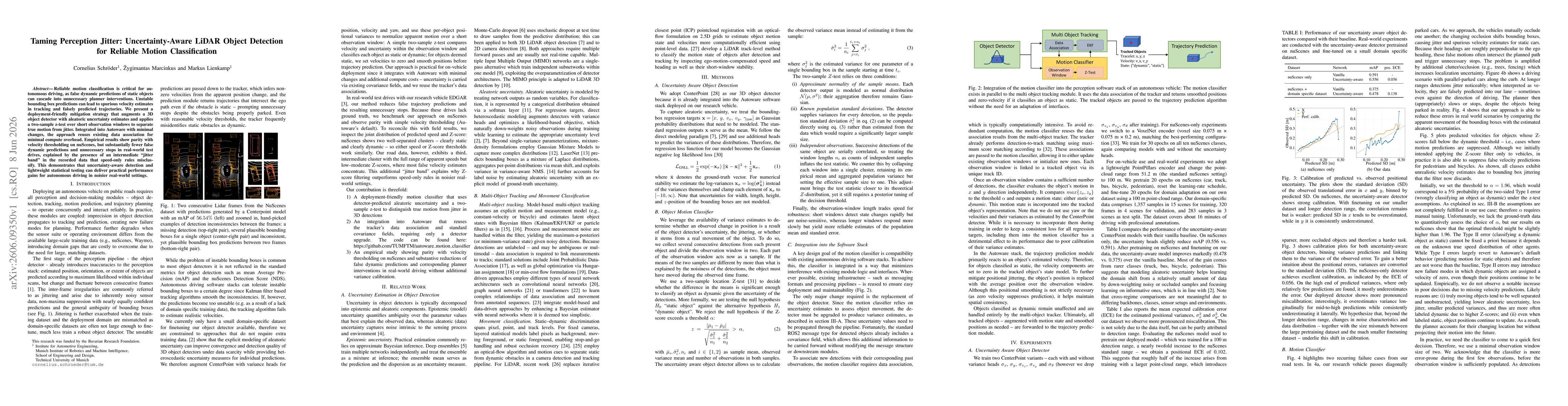 Thumbnail for Taming Perception Jitter: Uncertainty-Aware LiDAR Object Detection for Reliable Motion Classification