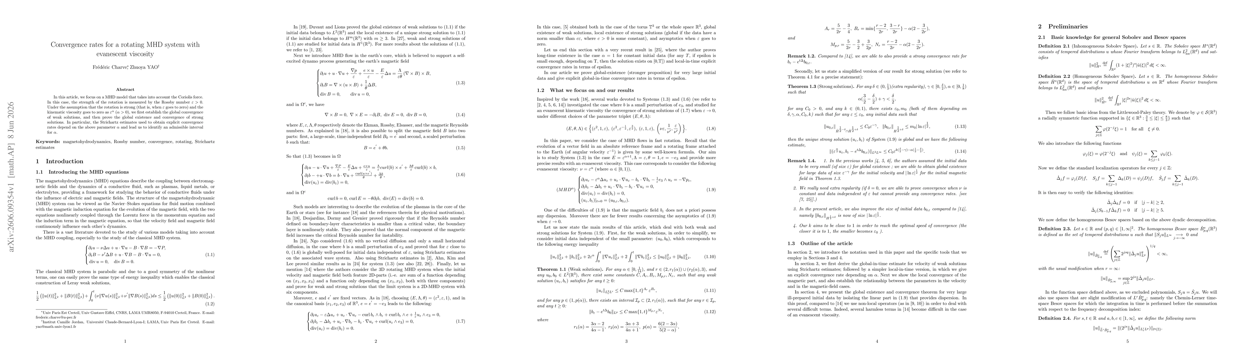 Thumbnail for Convergence rates for a rotating MHD system with evanescent viscosity