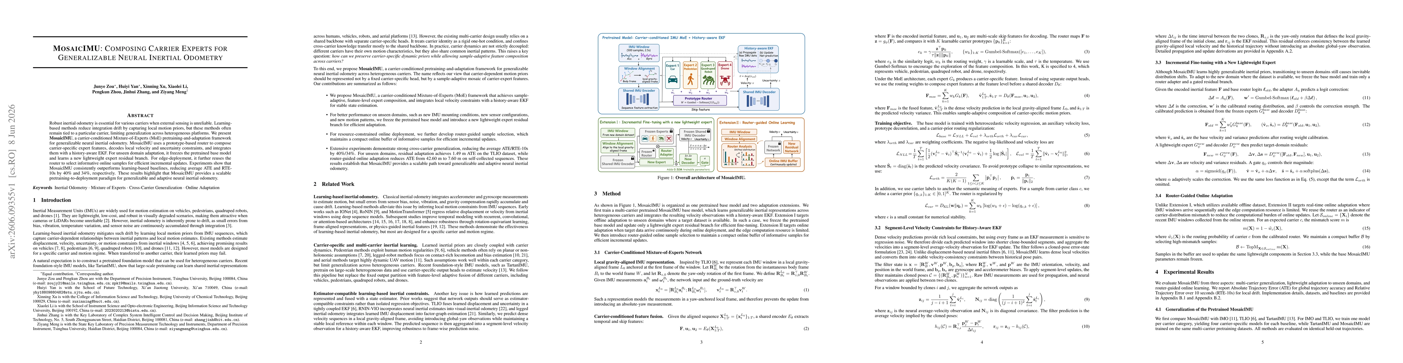 Thumbnail for MosaicIMU: Composing Carrier Experts for Generalizable Neural Inertial Odometry