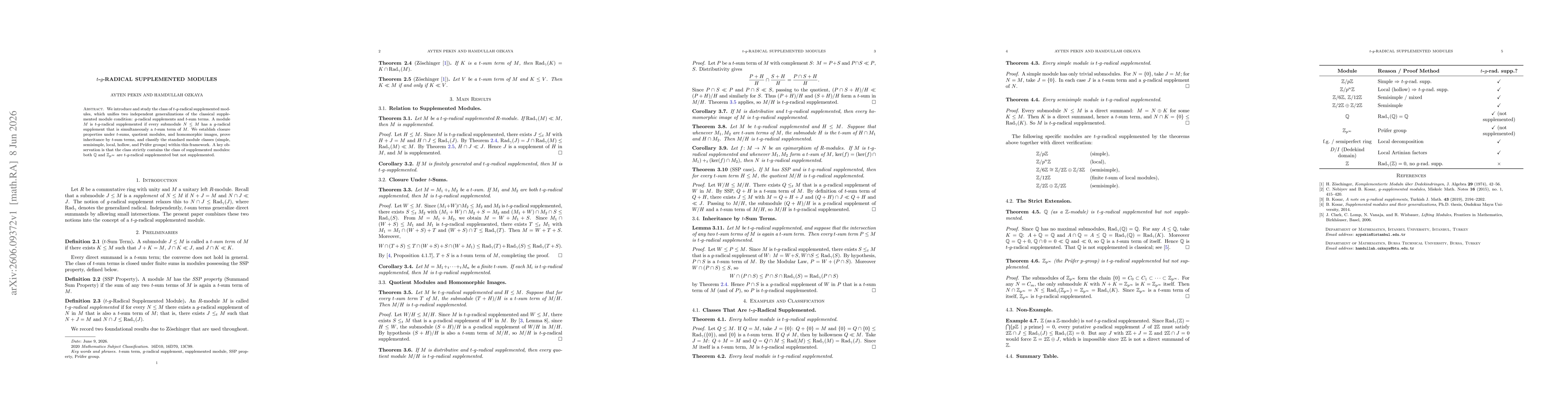 Thumbnail for t-g-radical supplemented modules