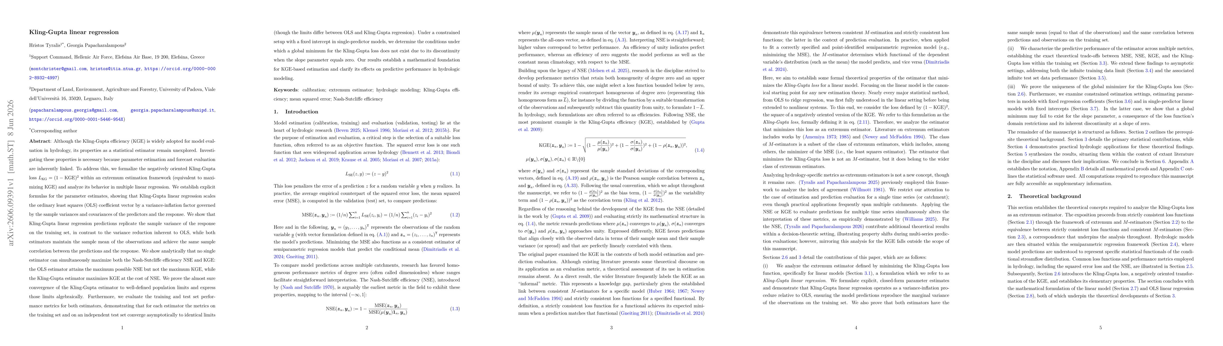 Thumbnail for Kling-Gupta linear regression