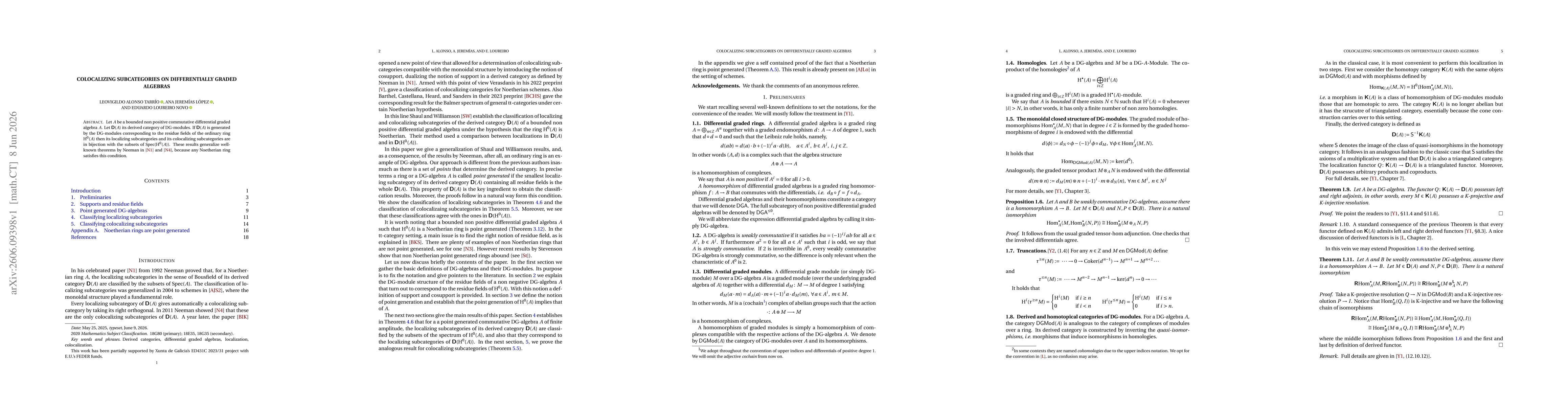 Thumbnail for Colocalizing subcategories on differentially graded algebras