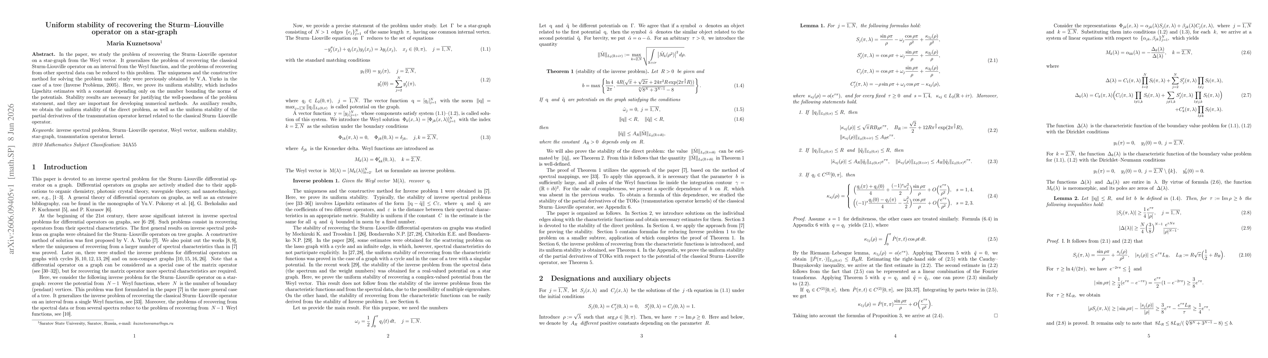 Thumbnail for Uniform stability of recovering the Sturm-Liouville operator on a star-graph