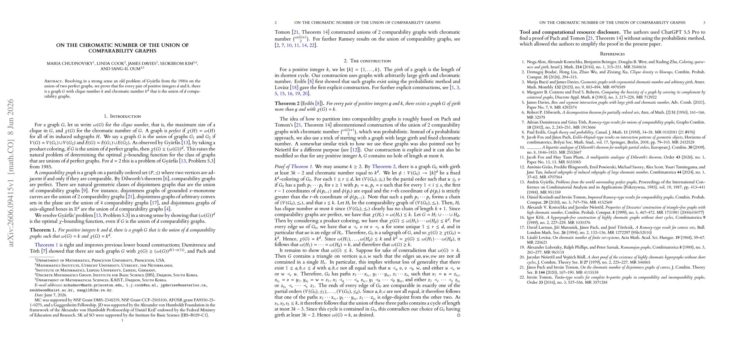 Thumbnail for On the chromatic number of the union of comparability graphs