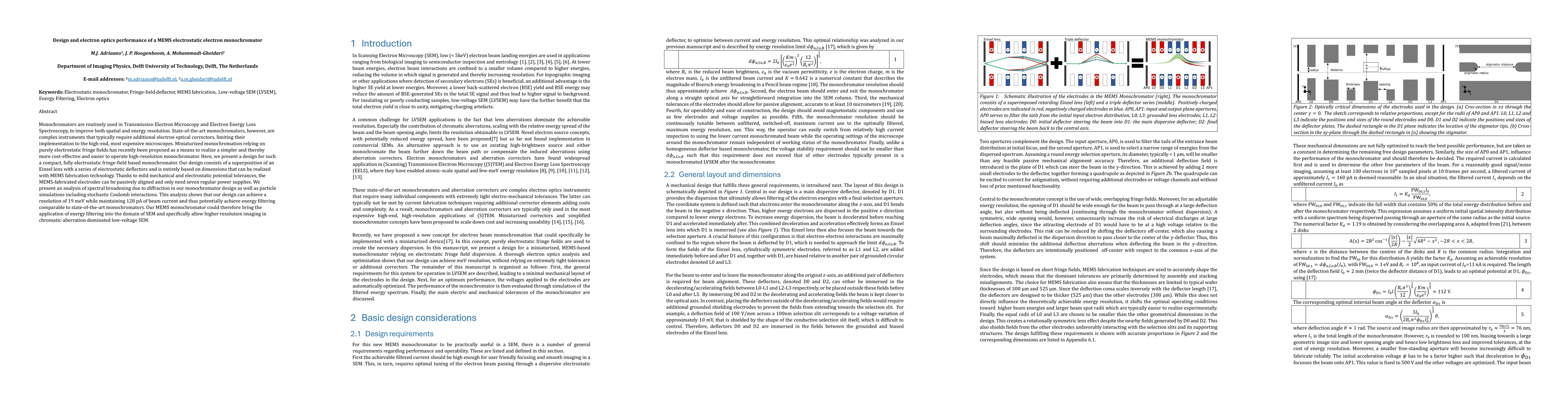 Thumbnail for Design and electron optics performance of a MEMS electrostatic electron monochromator