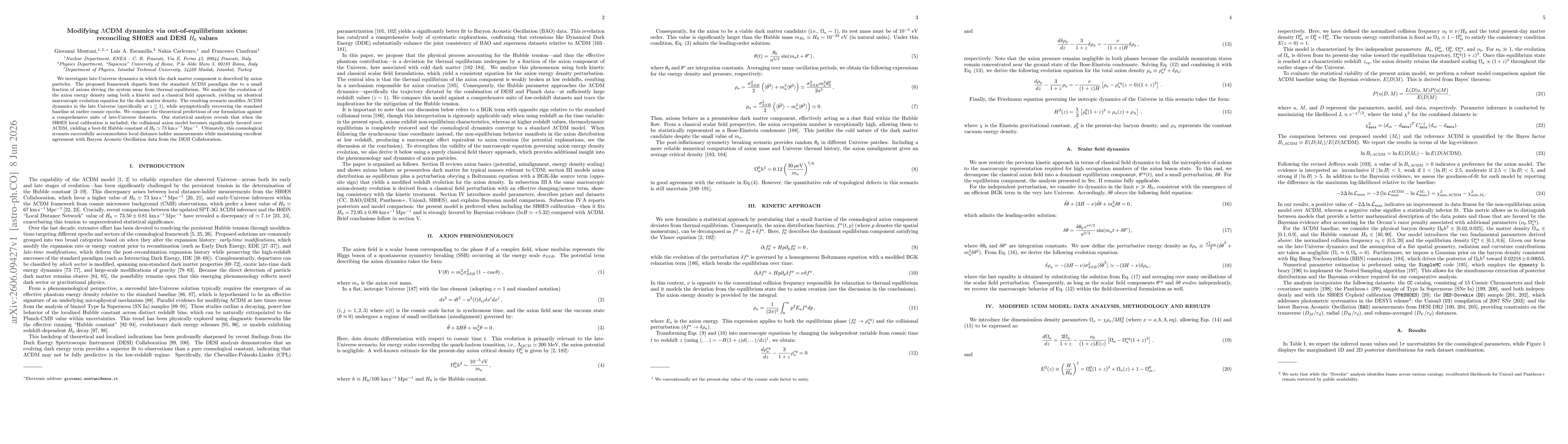 Thumbnail for Modifying $Λ$CDM dynamics via out-of-equilibrium axions: reconciling SH0ES and DESI $H_0$ values