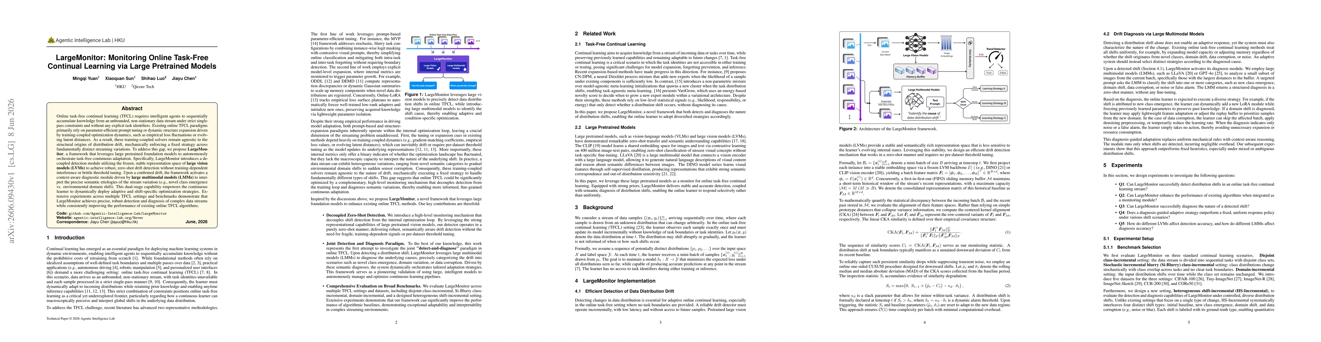 Thumbnail for LargeMonitor: Monitoring Online Task-Free Continual Learning via Large Pretrained Models