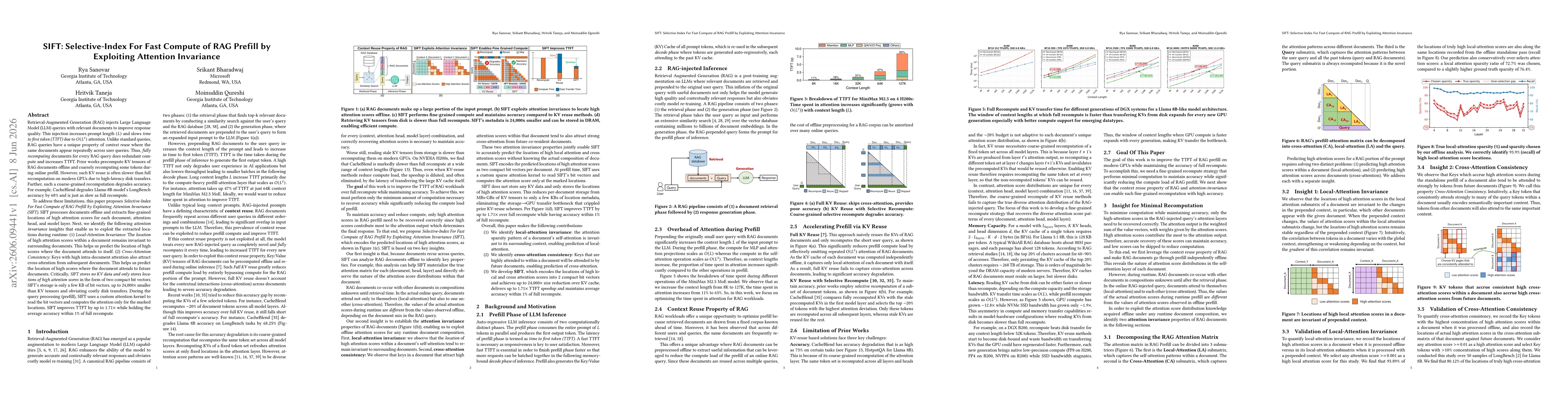 Thumbnail for SIFT: Selective-Index For Fast Compute of RAG Prefill by Exploiting Attention Invariance