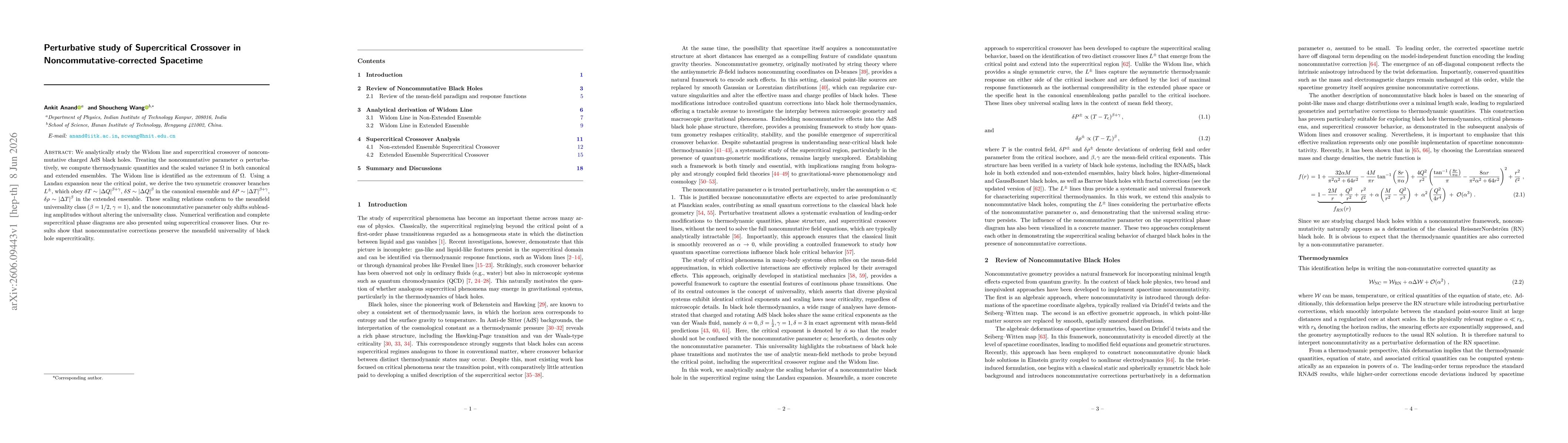 Thumbnail for Perturbative study of Supercritical Crossover in Noncommutative-corrected Spacetime